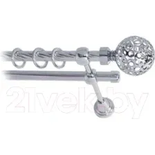 Карниз для штор Lm Decor Ажур 095 2р витой (хром, 2.4м)