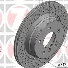 Тормозной диск ZIMMERMANN 150.1293.52 вентилируемый, перфорированный , задняя ось справа