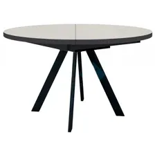 Стол обеденный DikLine RD120 Black, хромикс белый
