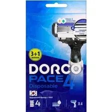 Бритва одноразовая Dorco Pace 4, 4 лезвия, 4 шт