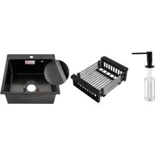 Кухонная мойка Schtoff Best Decor Black 5050 + коландер KR-1 Black + дозатор SD-1 Black