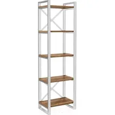 Стеллаж Hype Mebel Стандарт 50x170 (белый/дуб галифакс олово)