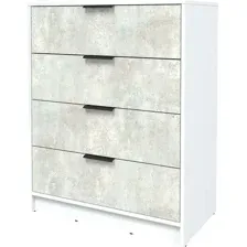 Комод Интерлиния Концепт КТ-К80 (бетон лайт/белый платинум)