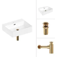 Умывальник Lauter 21478 + клапан 21190G + сифон 21635G (золото)