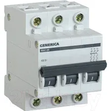 Выключатель автоматический Generica ВА 47-29 3Р 40А 4.5кА MVA25-3-040-C