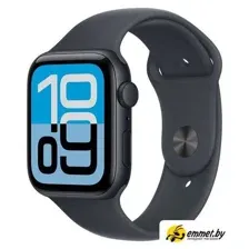 Apple Watch SE 3 44 мм (алюминиевый корпус, полуночный/полуночный, спортивный силиконовый ремешок)