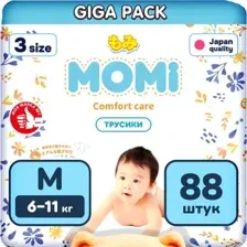 Трусики-подгузники Momi Comfort Care Giga М 6-11кг (88шт)