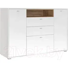 Тумба Mobi Бэль 10.95 (белый премиум/дуб золотой Craft)