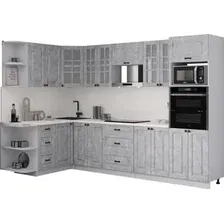 Готовая кухня Интерлиния Мила Деко 1.68x3.0 LV (керамика/керамика/опал светлый)