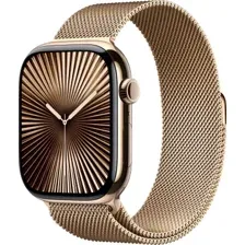 Умные часы Apple Watch Series 10 LTE 46 мм (титановый корпус, золотистый/золотистый, миланская петля)