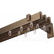 Карниз для штор Lm Decor Флэт Лайн Изи тройной (антик, 2.4м)