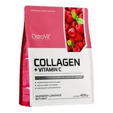 Коллаген + Витамин С, OstroVit, МАЛИНОВЫЙ ЛИМОНАД С МЯТОЙ, 400 г