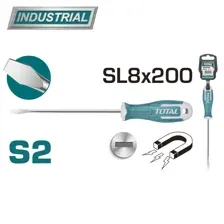 Отвертка шлицевая SL8 200мм TOTAL THT268200