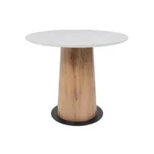 Кухонный стол Lepremo AV 2317 МДФ+керамика 900 (белый глянцевый Carla Larkin/черный+HPL дуб вотан)