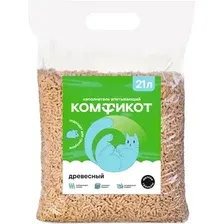 Наполнитель для туалета Комфикот Древесный впитывающий (7кг)