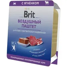Консервированный корм для кошек Brit Premium с ягненком с чувствительным пищеварением 100 г