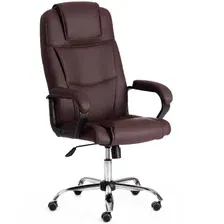 офисное компьютерное кресло Tetchair Bergamo Chrome, темно-коричневый