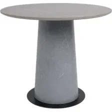 Стол AV 2317 МДФ+керамика 900*900 матовый LARKA GREY/черный+HPL Будда