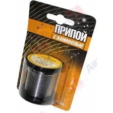 NO BRAND 191017 Припой ПОС 61 трубка, катушка ф1мм, с канифолью (100г) в блистере (Векта)
