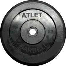 Диск для штанги MB Barbell Atlet, черный, 51 мм, 10 кг