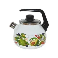 Чайник СтальЭмаль "Авокадо" (2,0л) 4с210я белоснежный со свистком