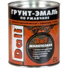 Эмаль DALI Молотковая по ржавчине 3 в 1 (2л, серебристый)