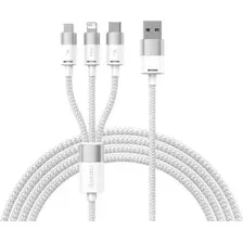 Кабель Baseus One-For-Three Fast Charging Data Cable 3.5A USB Type-A - USB Type-C/microUSB/Lightning (0.5 м, белый)