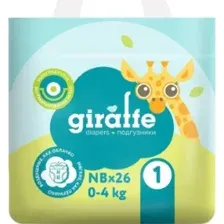 Подгузники детские Lovular Giraffe NB 0-4кг / 429703 (26шт)