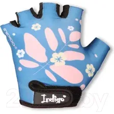 Перчатки Indigo Fern IN322 (4XS, синий/розовый)