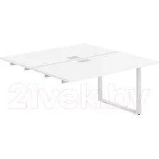 Комплект столов модульных Norden 320x143.8x75 / AG.126.WH.L.72.WH (белый/серебристый/белый)