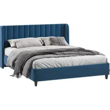Кровать Трия Шанель с ПМ 1600 Тип 1 (микровелюр Wellmart Blue)