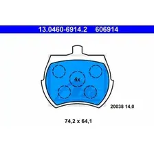 Тормозные колодки дисковые передняя ось ATE 13.0460-6914.2