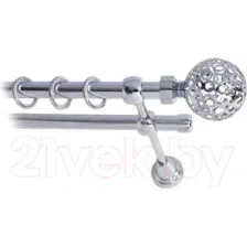 Карниз для штор Lm Decor Ажур 095 2р гладкий 25/16мм (хром, 2м)