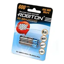 Аккумуляторная батарейка ААА 600 mAh Robiton 2 шт.