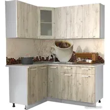 Готовая кухня Интерлиния Мила 12x17 (дуб белый/дуб серый)