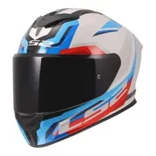 Мотошлем LS2 FF820 Rapid III Hyper (XS, белый/синий/красный)