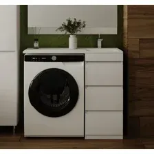 Symbolite Тумба с умывальником Даллас 100 Люкс Plus 3 ящика + Даллас 100x48 (правый, белый)