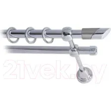 Карниз для штор Lm Decor Луна 056 2р гладкий (хром, 3.2м)