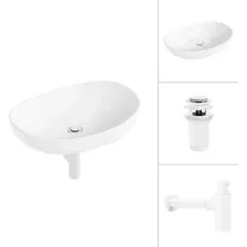 Умывальник Lauter 21502 + клапан 21190W + сифон 21635W (белый матовый)