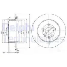 Тормозной диск DELPHI BG3583 полный , задняя ось