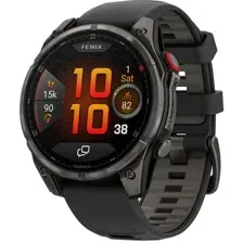 Умные часы Garmin Fenix 8 Pro 47 мм (серый, черный силиконовый ремешок)