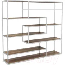 Стеллаж Hype Mebel Зиг-Заг 200x150 (белый/дуб галифакс олово)