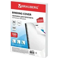 Обложки для переплета Brauberg А4 250 г/м2 / 530840 (100шт, белый)