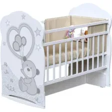 Классическая детская кроватка VDK Toby маятник и ящик (белый)