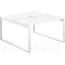 Комплект письменных столов Norden 140x143.8x75 / AG.135.WH.L.72.WH (белый/серебристый/белый)