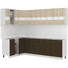 Готовая кухня Кортекс-мебель Корнелия Экстра 1.5x2.8 без столешницы (дуб сонома/венге)