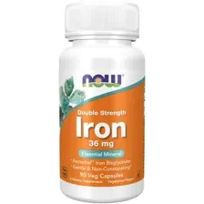 Витамины, минералы Now Foods Iron Double Strength 36 мг (90 капсул)