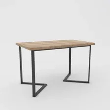 Кухонный стол Hype Mebel Дельта раздвижной 125x75 (черный/дуб галифакс натуральный)