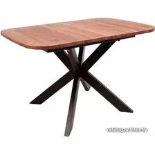 Кухонный стол ОКА Вейв Лайт 120-160x80x75 (дуб натуральный/черный)