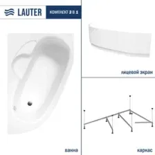 Ванна акриловая Lauter Valencia 150x100 / 2102150R (с каркасом и лицевым экраном)